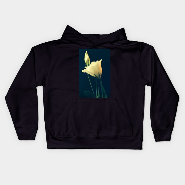 White Lisianthus the Tender Perennial Flower of Gentleness Kids Hoodie by Photomersion